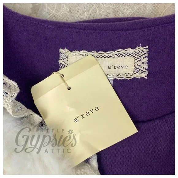 A'reve Classic Purple Tunic Coat Top - Picture 9 of 13